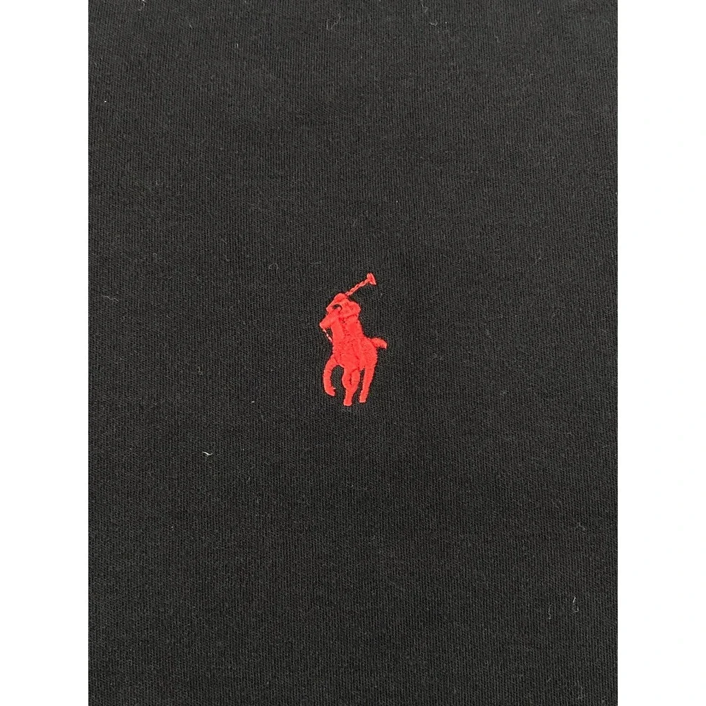 Polo Ralph Lauren Mens XL Black Quarter Zip Pullover Red‎ Pony Cotton Sweater